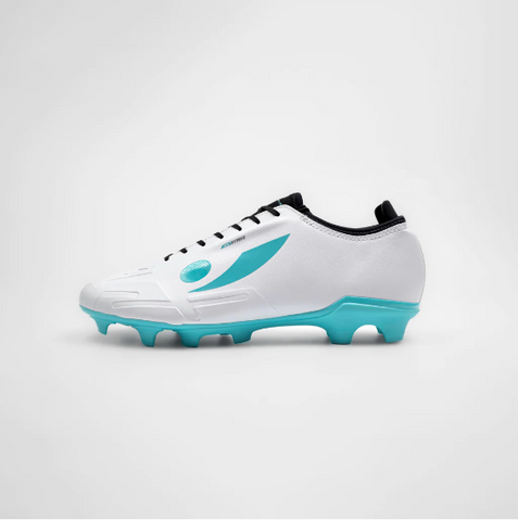 CONCAVE Halo v2 FG Football Boot - White/Cyan/ Black - Youth - Kids