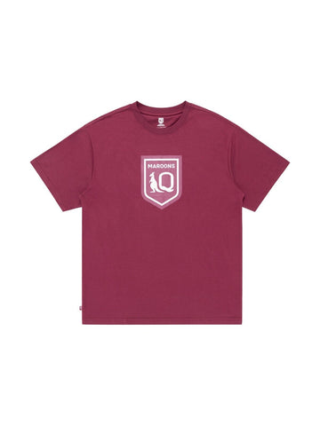 NRL Crest Tee Shirt - Queensland Maroons - QLD T-Shirt - State of Origin