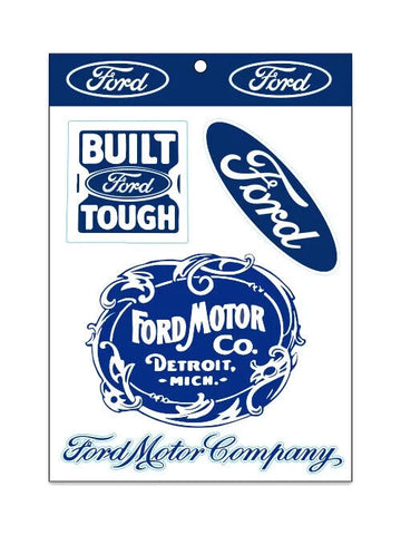 FORD Blue Sticker Sheet - 5 Stickers Per Sheet - Ford Logo Decal