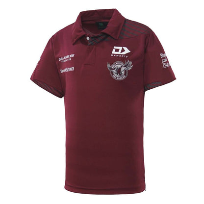 NRL 2023 Media Polo Shirt - Manly Sea Eagles - Maroon - YOUTH - DYNASTY