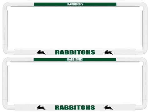 NRL Car Number Plate Frame - Set Of Two - South Sydney Rabbitohs - Front/Back