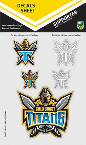 NRL UV Decal Sticker Set - Gold Coast Titans -