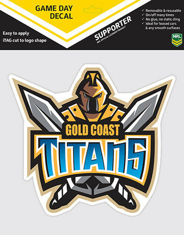 NRL Game Day Decal  - Gold Coast Titans - Car Sticker 180mm