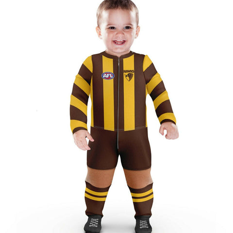 AFL Footy Suit Body Suit - Hawthorn Hawks - Baby Infant Toddler
