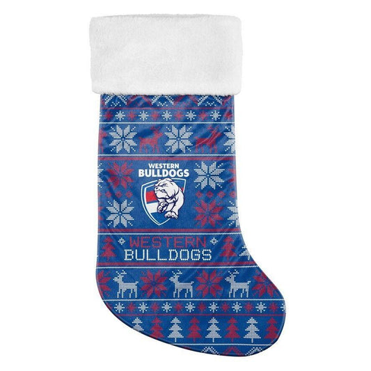 AFL Christmas Stocking - Western Bulldogs - Sweater Print - XMAS