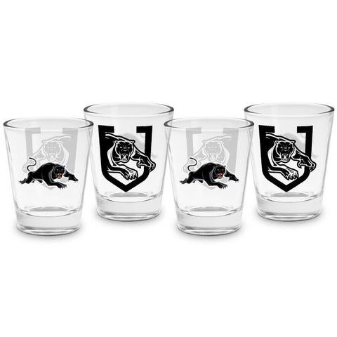 NRL Shot Glass Set of 4 - Penrith Panthers - 50ml
