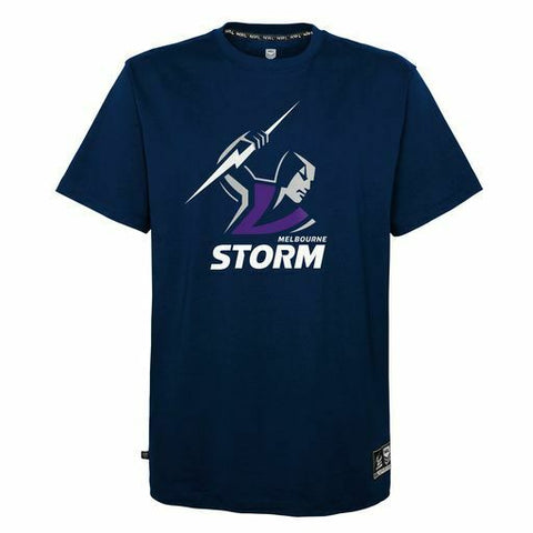 NRL Cotton Logo Tee Shirt - Melbourne Storm - YOUTH - Rugby League - Navy