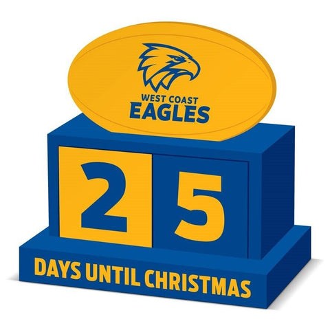 AFL Christmas Countdown Blocks - West Coast Eagles - Wooden - XMAS