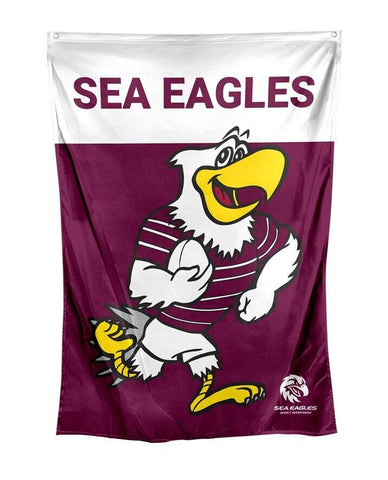 NRL Mascot Wall Flag - Manly Sea Eagles - Cape Flag - Approx 100cm x 70cm