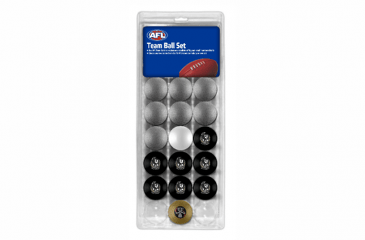 AFL Pool Snooker Billiard 16 Ball Full Set - Team V Colour - Collingwood Magpies