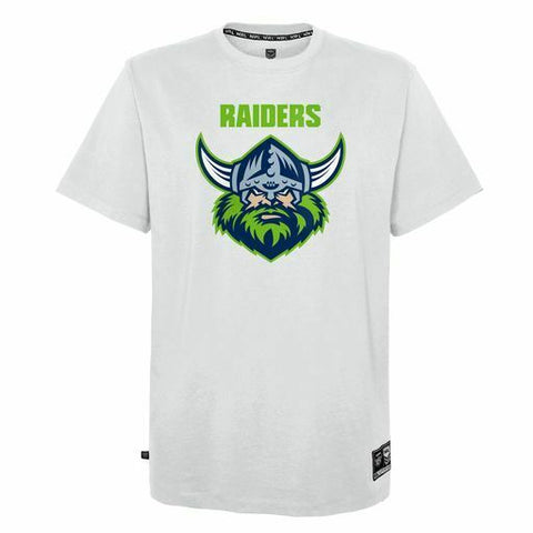 NRL Cotton Logo Tee Shirt - Canberra Raiders - YOUTH - Rugby League - White
