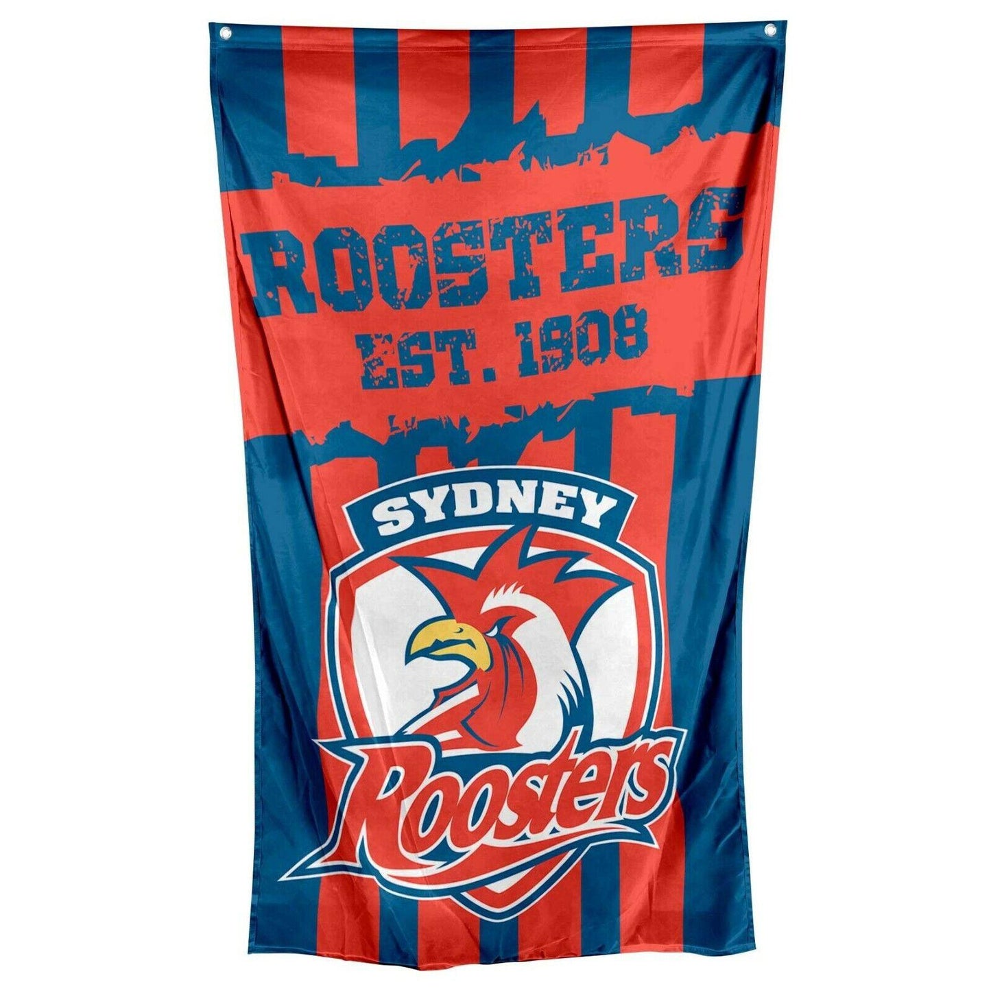 NRL Wall Flag Cape - Sydney Roosters - Steel Eyelets - 150cm x 90cm