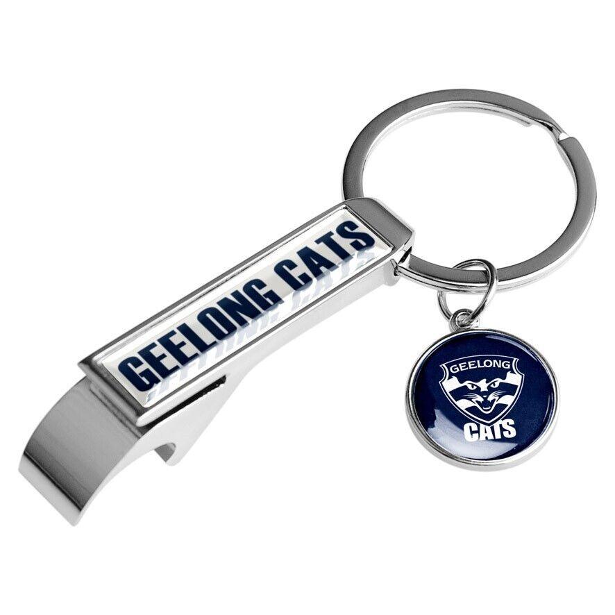 AFL Bottle Opener Key Ring - Geelong Cats - Metal Keyring