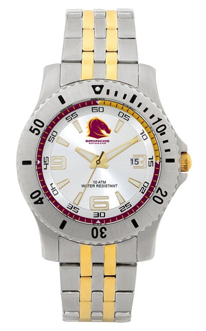 NRL Legends Watch - Brisbane Broncos - Stainless Steel Band - Box incl.