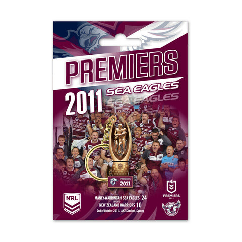 NRL Premiers Trophy Keyring - Manly Sea Eagles - 2011 - Key Ring
