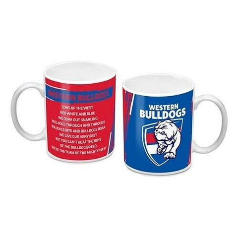 AFL Ceramic Coffee Cup Mug - Western Bulldogs - Team Song - 330ml - Retail Boxed