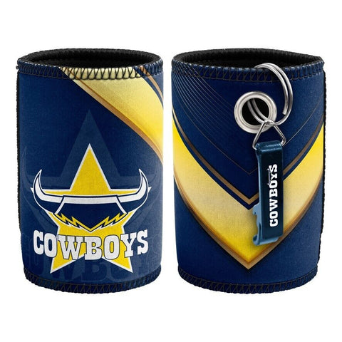 NRL Stubby Can Cooler with Bottle Opener - North Queensland Cowboys - Neoprene