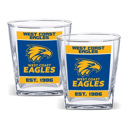 AFL Spirit Glass Set - West Coast Eagles - 250ml Cup - Set Of Two