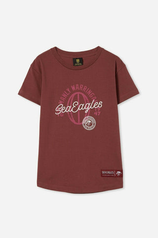NRL Kids Puff Print Tee Shirt - Manly Sea Eagles - Toddler Youth T-Shirt