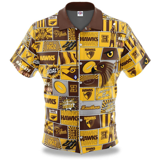 AFL Fanatics Button Up Polo Shirt - Hawthorn Hawks - Aussie Rules