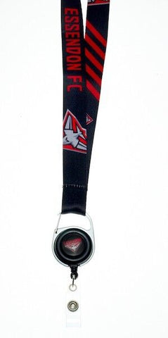 AFL Lanyard with Retractable ID Clip - Essendon Bombers - TROFE