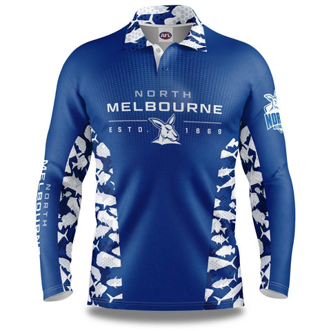 AFL Long Sleeve Reef Runner Fishing Shirt - North Melbourne Kangaroos - Adult