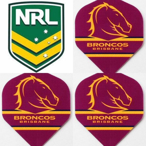 NRL Replacement Dart Flights Set Of 3 - Brisbane Broncos - Darts