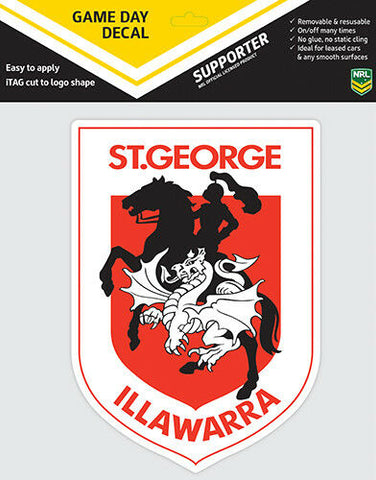 NRL Game Day Decal  - St George Illawarra Dragons - Car Sticker 180mm
