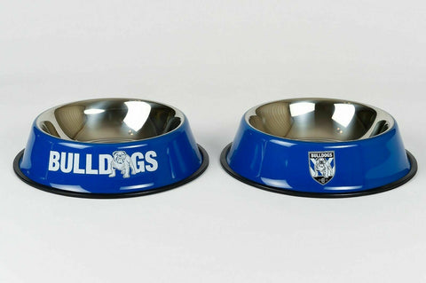 NRL Pet Non Slip Food Bowl - Canterbury Bulldogs - Dog - Cat - SMALL