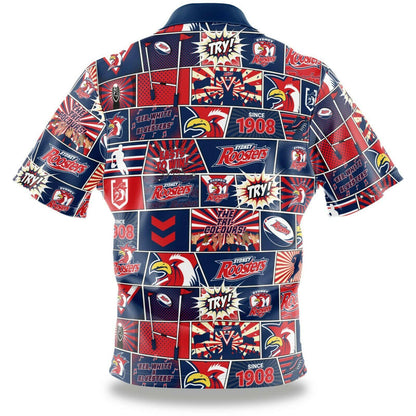 NRL Fanatics Button Up Polo Shirt - Sydney Roosters - Rugby League