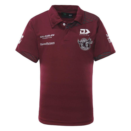 NRL 2023 Media Polo Shirt - Manly Sea Eagles - Maroon - YOUTH - DYNASTY