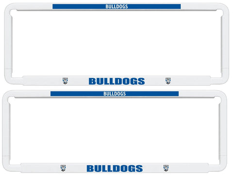 NRL Car Number Plate Frame - Set Of Two - Canterbury Bulldogs - Front/Back