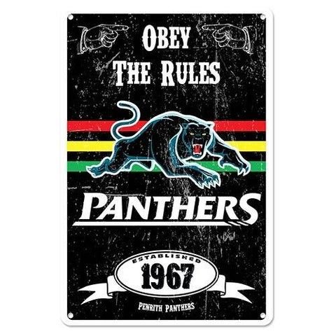 NRL Retro Supporter Tin Sign - Penrith Panthers - Man Cave - Heritage