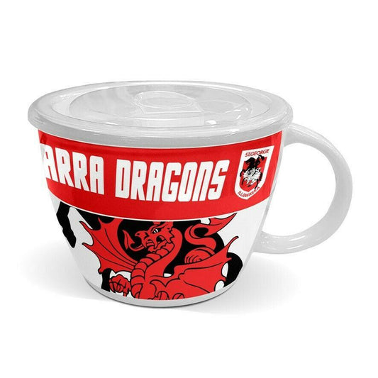 NRL Soup Mug with Lid - St George Illawarra Dragons - Ceramic - 850mL Capacity