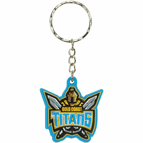 NRL Key Ring - Gold Coast Titans - Rubber Keyring - Rugby League -