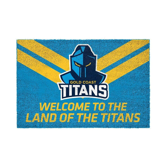 NRL Front Back Door Entry Floor Mat - Gold Coast Titans - 61cm x 41cm