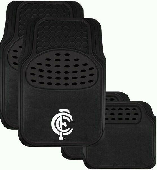 AFL Car Floor Mats - Carlton Blues - Set Of 4 - Universal Size Fit