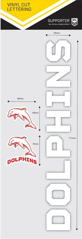 NRL Team Name Lettering Decal - Dolphins - Car Sticker