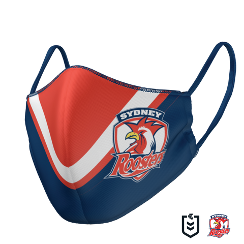 NRL Face Mask - Roosters - Reversible - Washable - Adult Large