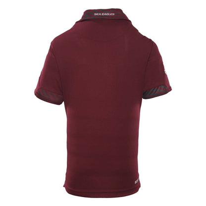 NRL 2023 Media Polo Shirt - Manly Sea Eagles - Maroon - YOUTH - DYNASTY