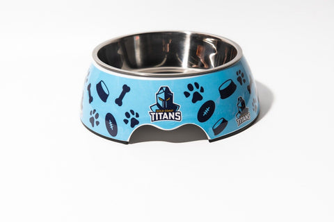 NRL Pet Bowl - Gold Coast Titans - Food Water - Dog Cat