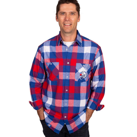 AFL Lumberjack Flannel Polo - Western Bulldogs - Flanno Shirt - Flannelette