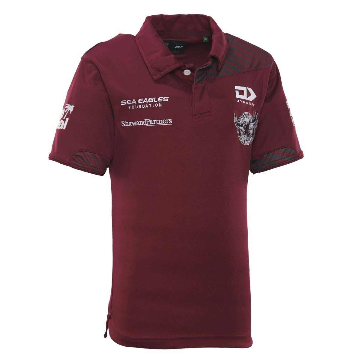 NRL 2023 Media Polo Shirt - Manly Sea Eagles - Maroon - YOUTH - DYNASTY