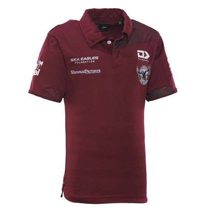 NRL 2023 Media Polo Shirt - Manly Sea Eagles - Maroon - YOUTH - DYNASTY
