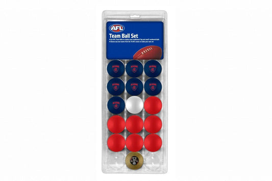 AFL Pool Snooker Billiard 16 Ball Full Set - Team V Colour - Melbourne Demons