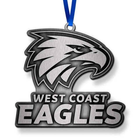 AFL Christmas Metal Ornament - West Coast Eagles - Approx. 70 x 50mm