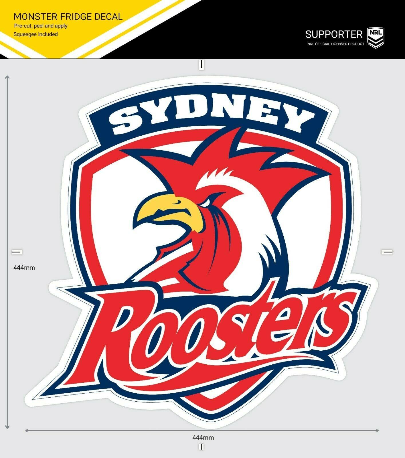 NRL Fridge Decal - Sydney Roosters -Team Logo Sticker - 444x444mm