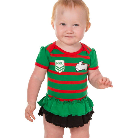NRL Girls Tutu Footy Suit Body Suit - South Sydney Rabbitohs Baby Toddler Infant