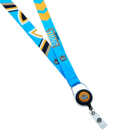 NRL Lanyard with Retractable ID Clip - Gold Coast Titans