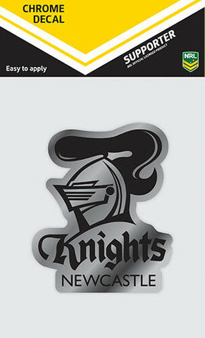 NRL Chrome Decal - Newcastle Knights - Car Sticker 12x12cm
